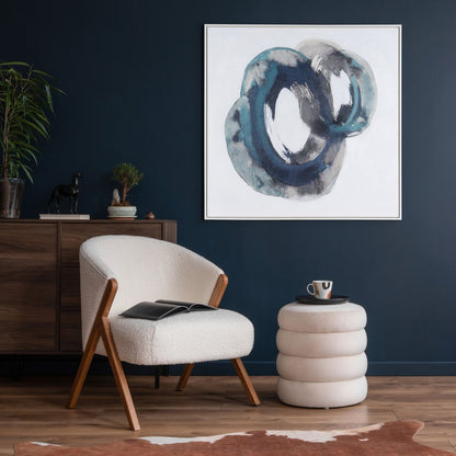 Ripples in Time Hand Painted White Floater Frame Wall Art HomeRoots