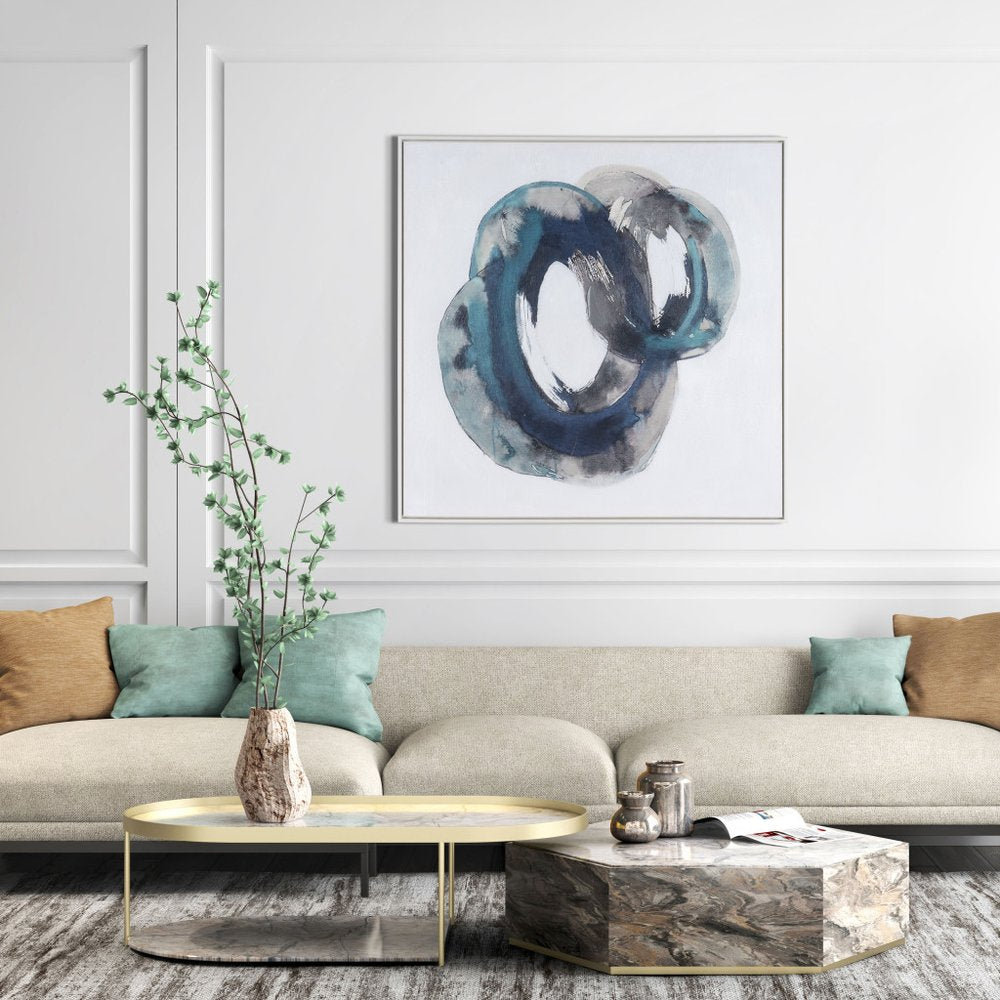 Ripples in Time Hand Painted White Floater Frame Wall Art HomeRoots