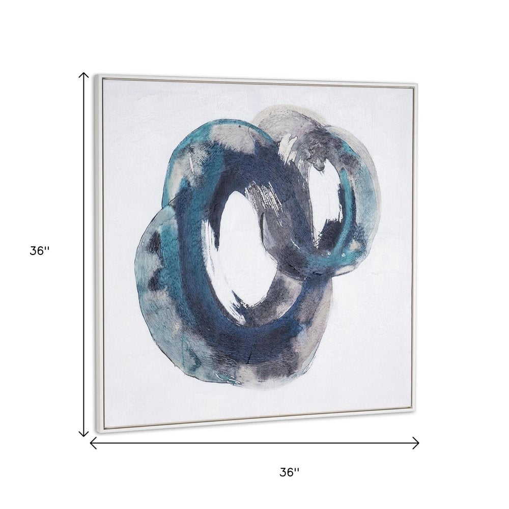 Ripples in Time Hand Painted White Floater Frame Wall Art HomeRoots