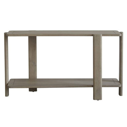 54" Natural Solid Wood Distressed Console Table With Shelf HomeRoots