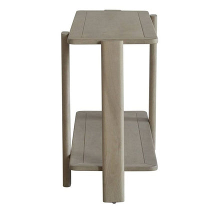 54" Natural Solid Wood Distressed Console Table With Shelf HomeRoots