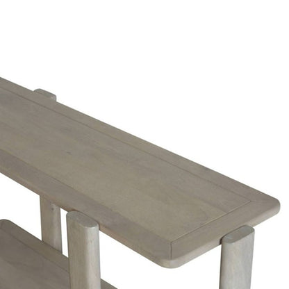 54" Natural Solid Wood Distressed Console Table With Shelf HomeRoots