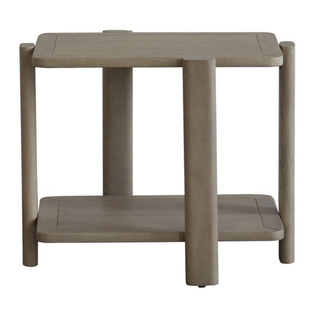 22" Natural Distressed Solid Wood End Table With Shelf HomeRoots