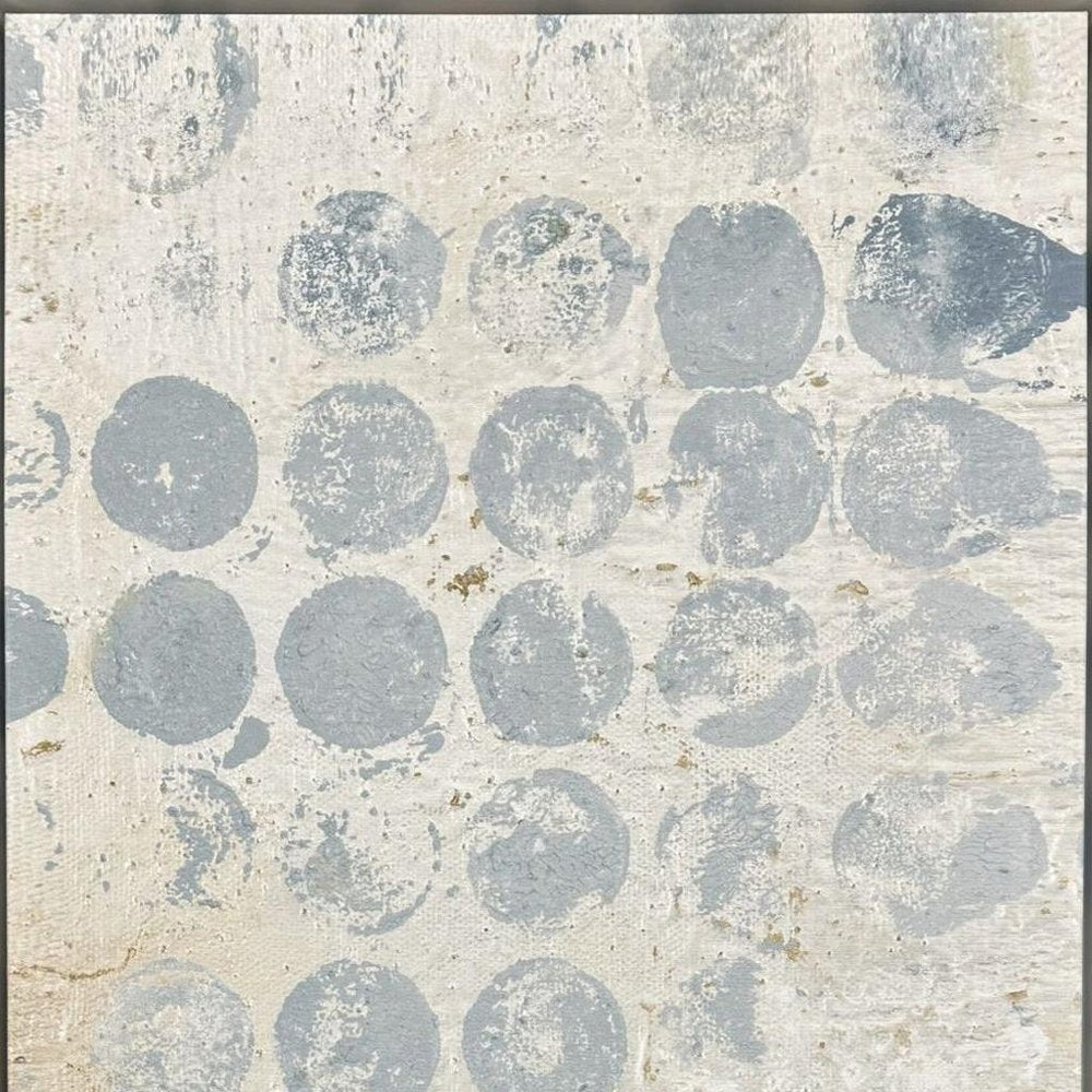 Blue Dots I White Framed Wall Art HomeRoots