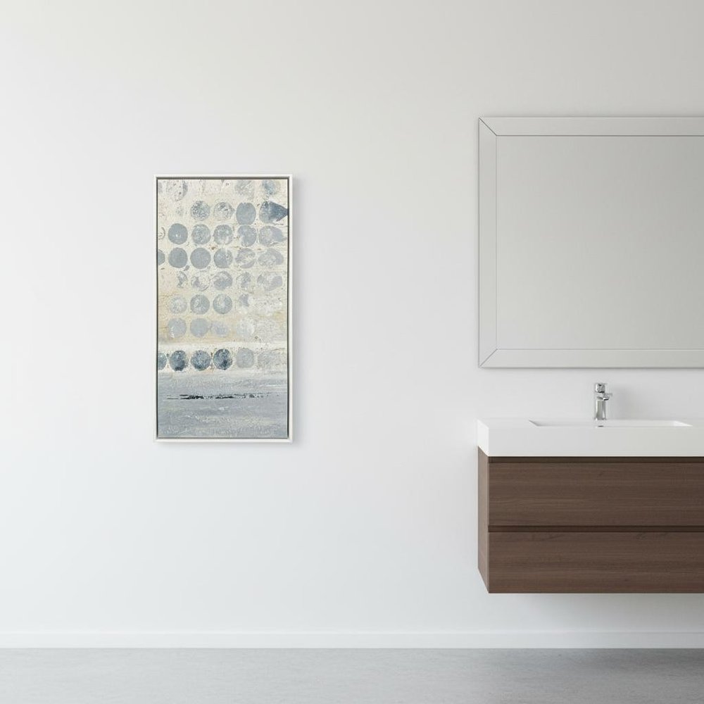 Blue Dots I White Framed Wall Art HomeRoots