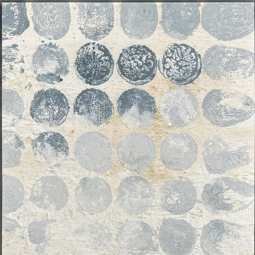 Blue Dots II White Framed Wall Art HomeRoots