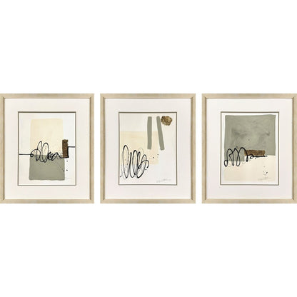 Set Of Three Private Property Gold Framed Wall Art HomeRoots