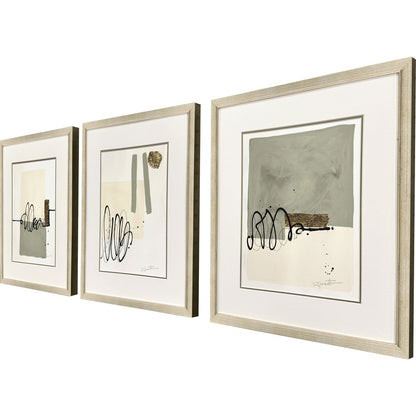 Set Of Three Private Property Gold Framed Wall Art HomeRoots