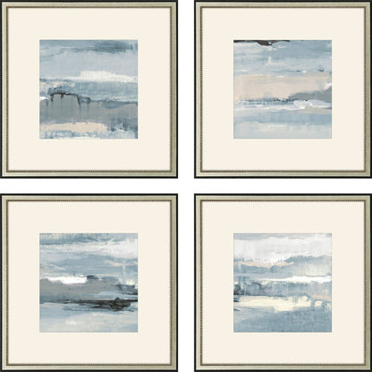 Set Of Four Splendid Blues Silver Framed Wall Art HomeRoots