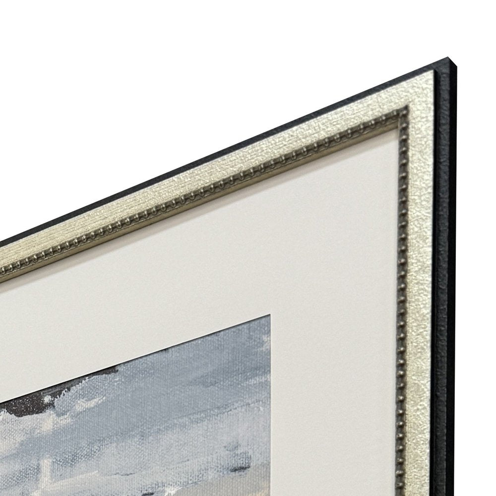 Set Of Four Splendid Blues Silver Framed Wall Art HomeRoots