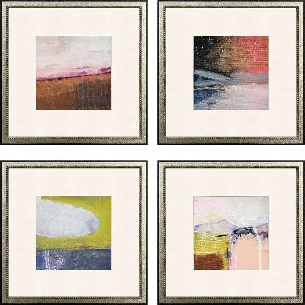 Set Of Four Composition in Copper Silver Framed Wall Art HomeRoots