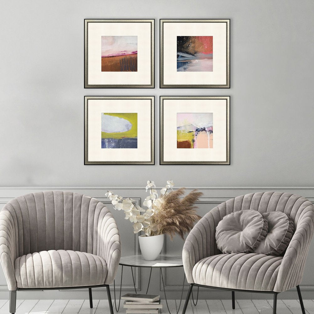 Set Of Four Composition in Copper Silver Framed Wall Art HomeRoots