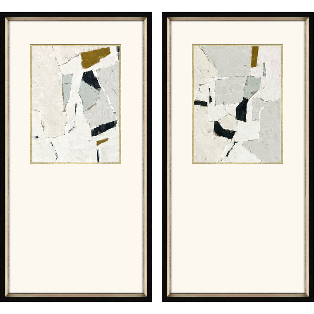 Set Of Two Zen Interactions II Black Framed Wall Art