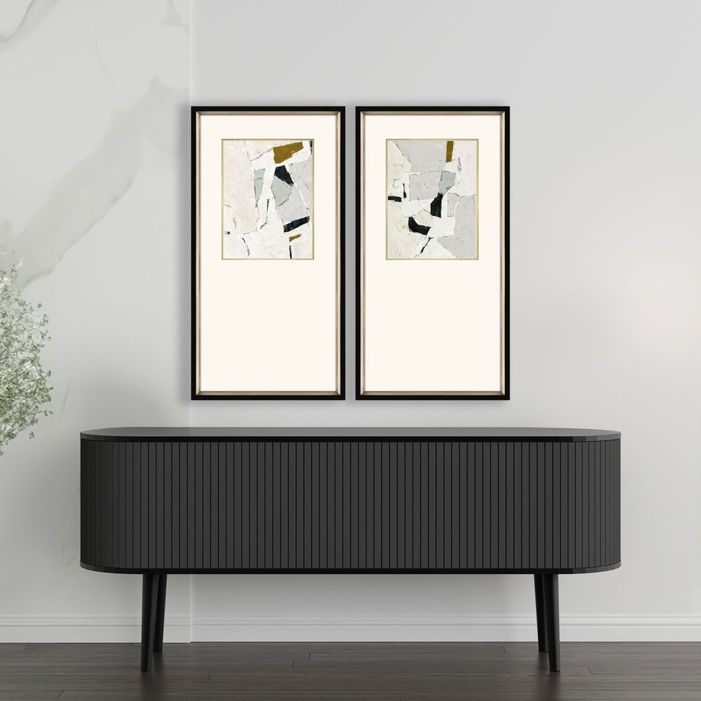 Set Of Two Zen Interactions II Black Framed Wall Art