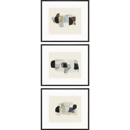 Set Of Three Goudy Sans Black Framed Wall Art