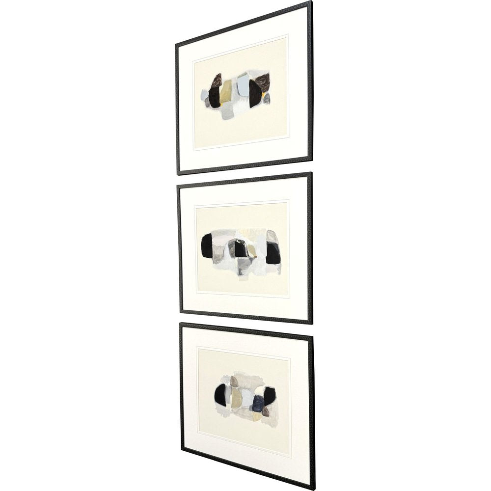 Set Of Three Goudy Sans Black Framed Wall Art