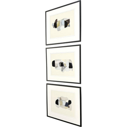 Set Of Three Goudy Sans Black Framed Wall Art