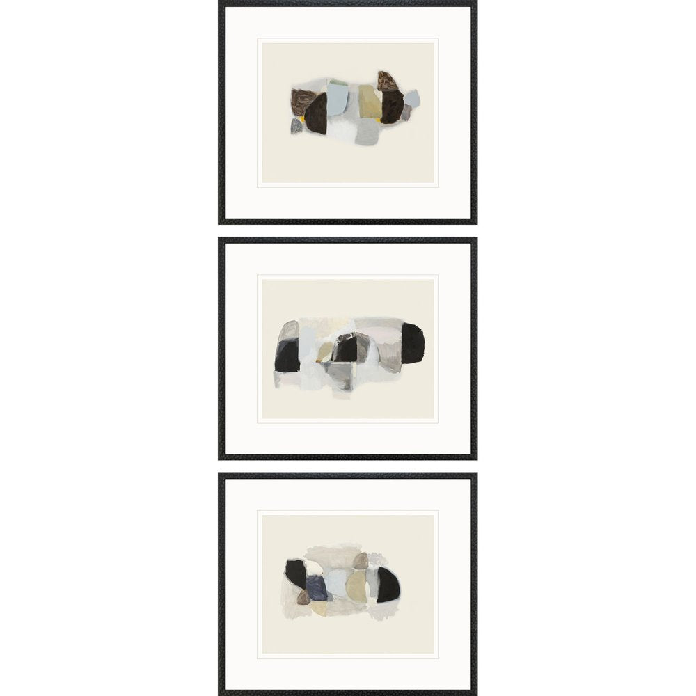 Set Of Three Goudy Sans Black Framed Wall Art