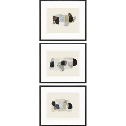 Set Of Three Goudy Sans Black Framed Wall Art