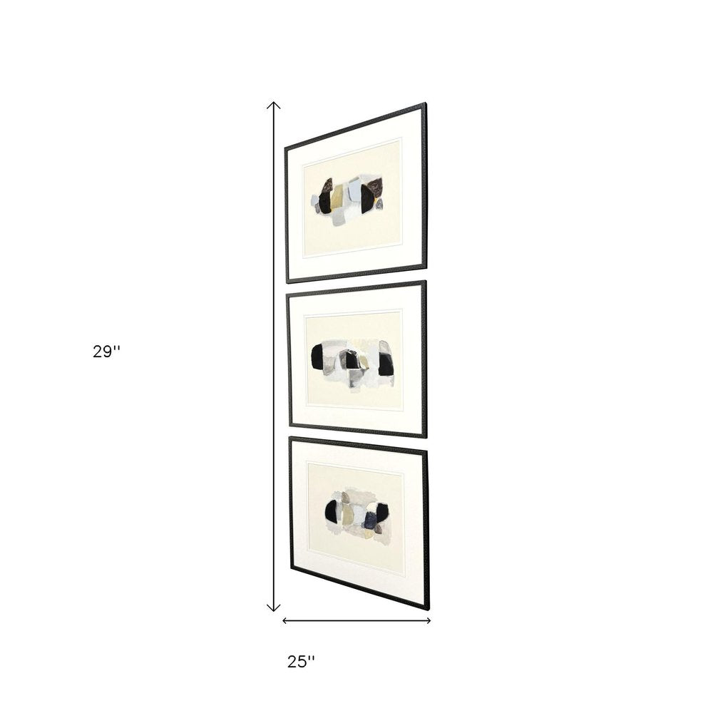 Set Of Three Goudy Sans Black Framed Wall Art — view 6