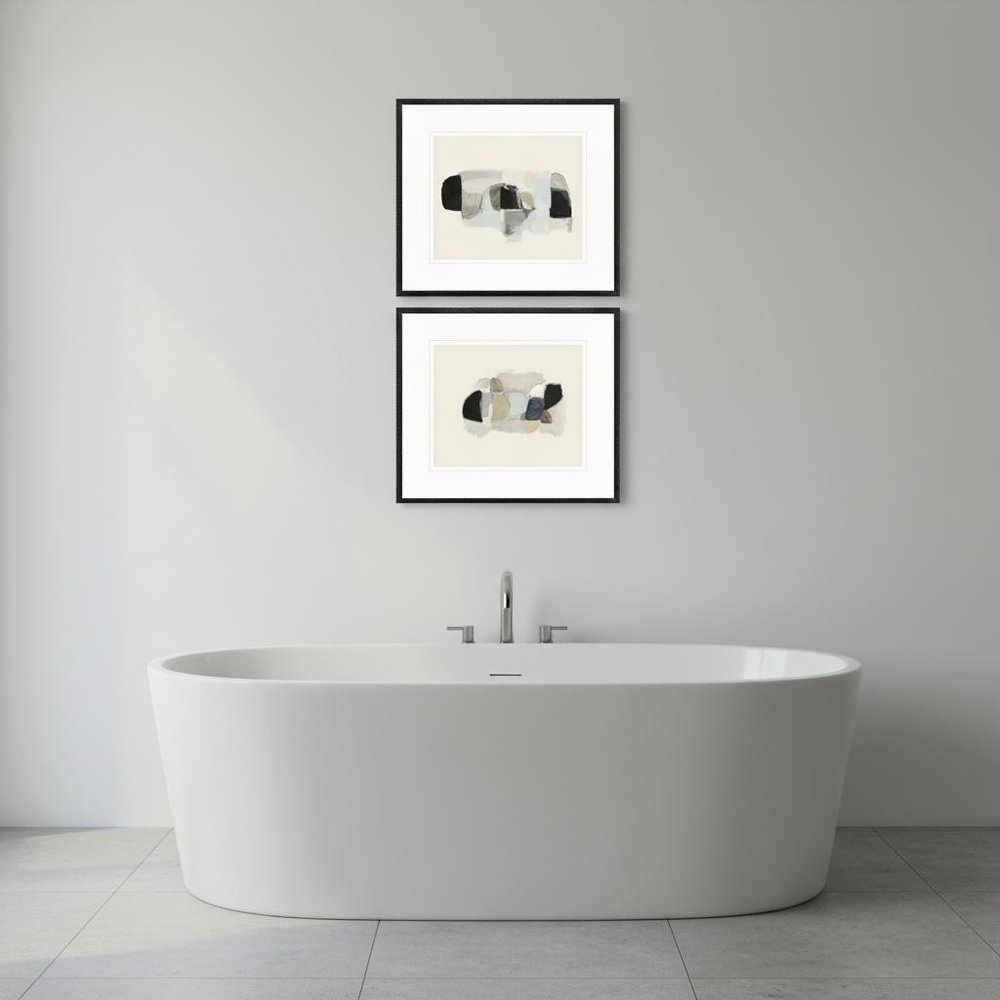 Set Of Three Goudy Sans Black Framed Wall Art
