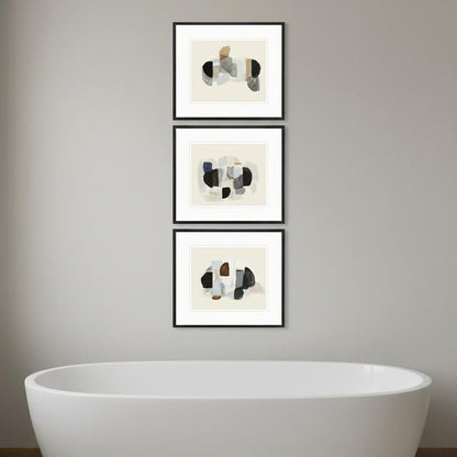 Set Of Three Aitkin Black Framed Wall Art