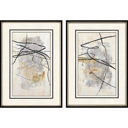 Set Of Two Tangle Black Framed Wall Art