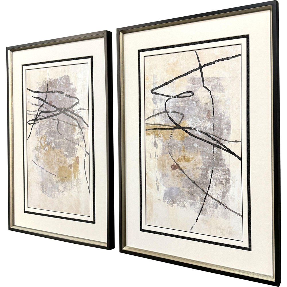 Set Of Two Tangle Black Framed Wall Art — view 2