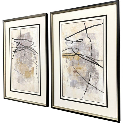 Set Of Two Tangle Black Framed Wall Art