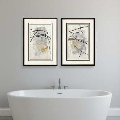Set Of Two Tangle Black Framed Wall Art