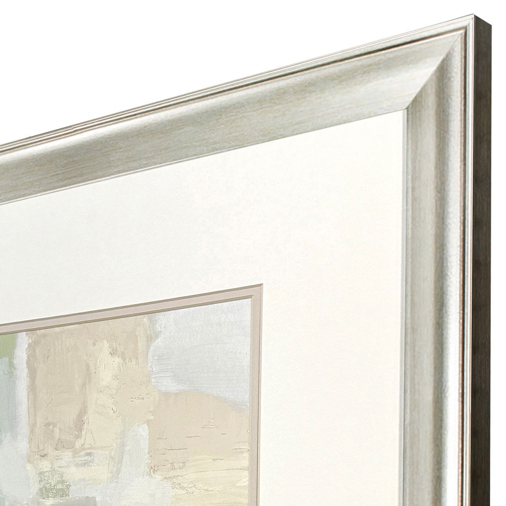 Set Of Two Painted Sketch Silver Framed Wall Art