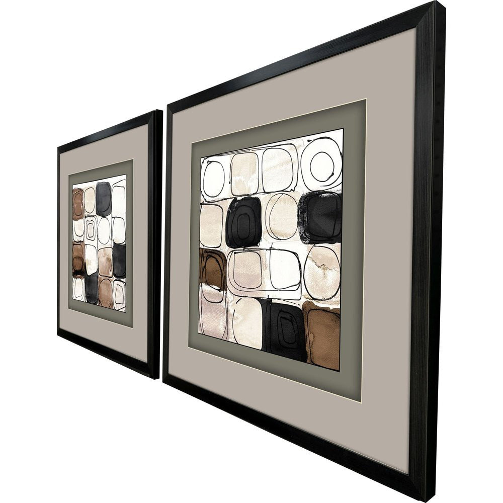 Set Of Two Circular Square Black Framed Wall Art — view 2