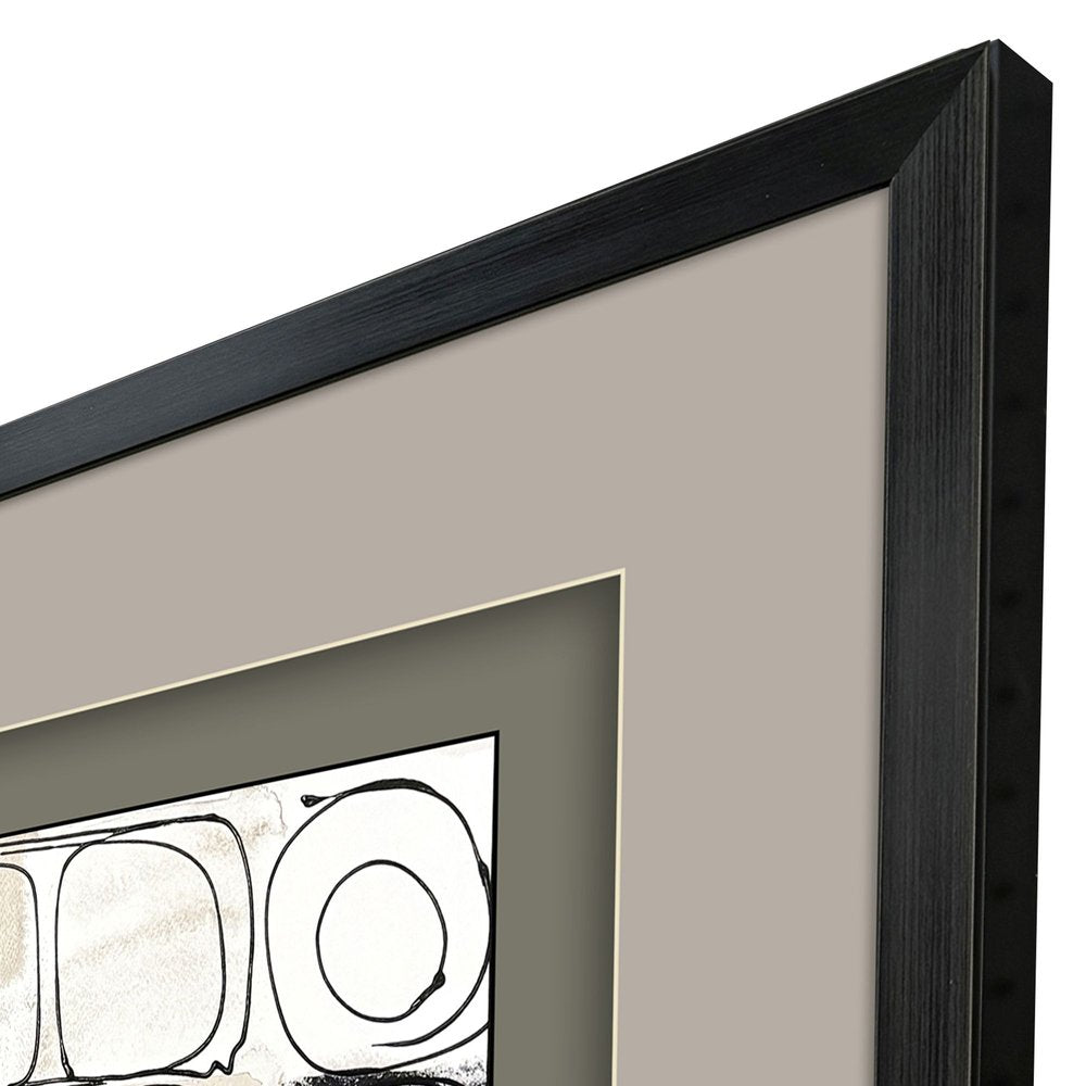 Set Of Two Circular Square Black Framed Wall Art — view 3