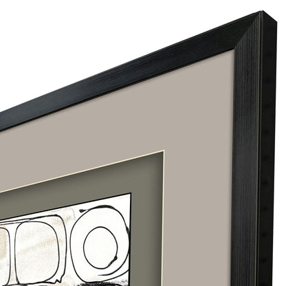 Set Of Two Circular Square Black Framed Wall Art