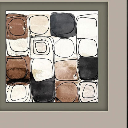 Set Of Two Circular Square Black Framed Wall Art