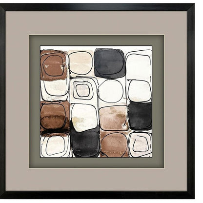 Set Of Two Circular Square Black Framed Wall Art