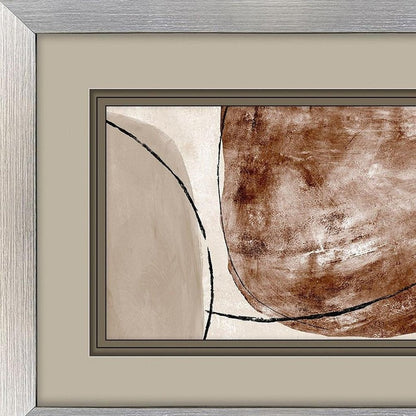 Set Of Two Shining Taupe Silver Framed Wall Art