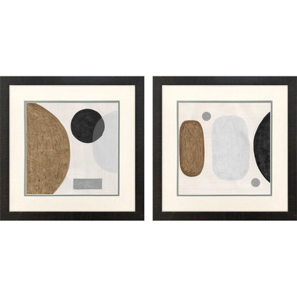 Set Of Two Neutral Stones Brown Framed Wall Art