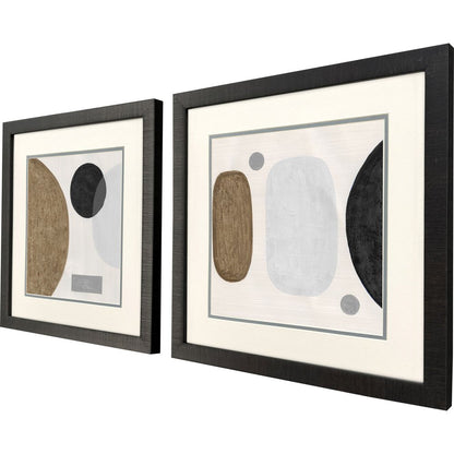 Set Of Two Neutral Stones Brown Framed Wall Art