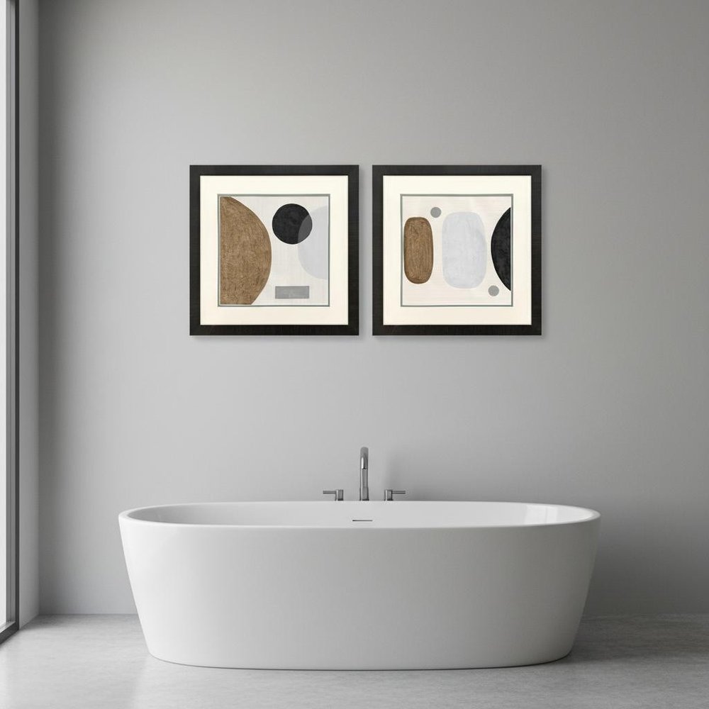 Set Of Two Neutral Stones Brown Framed Wall Art — view 7