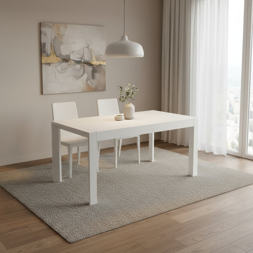 63" White Wood Dining Table HomeRoots