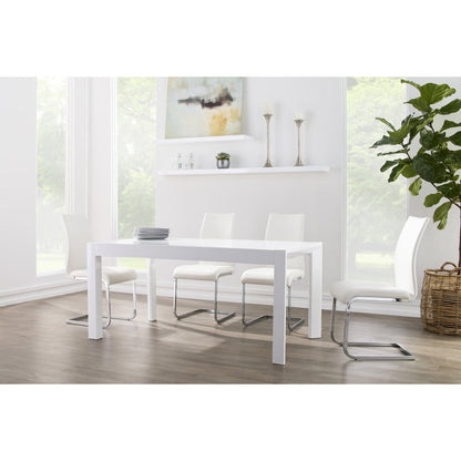 63" White Wood Dining Table HomeRoots