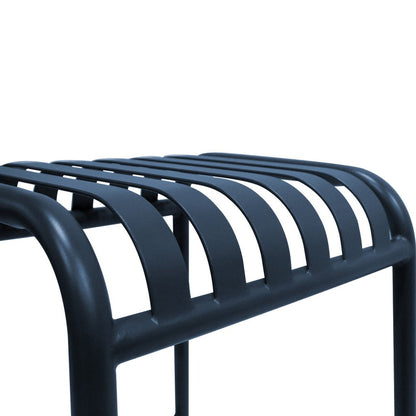 Set of Two 30" Dark Blue Steel Backless Bar Height Bar Chairs HomeRoots