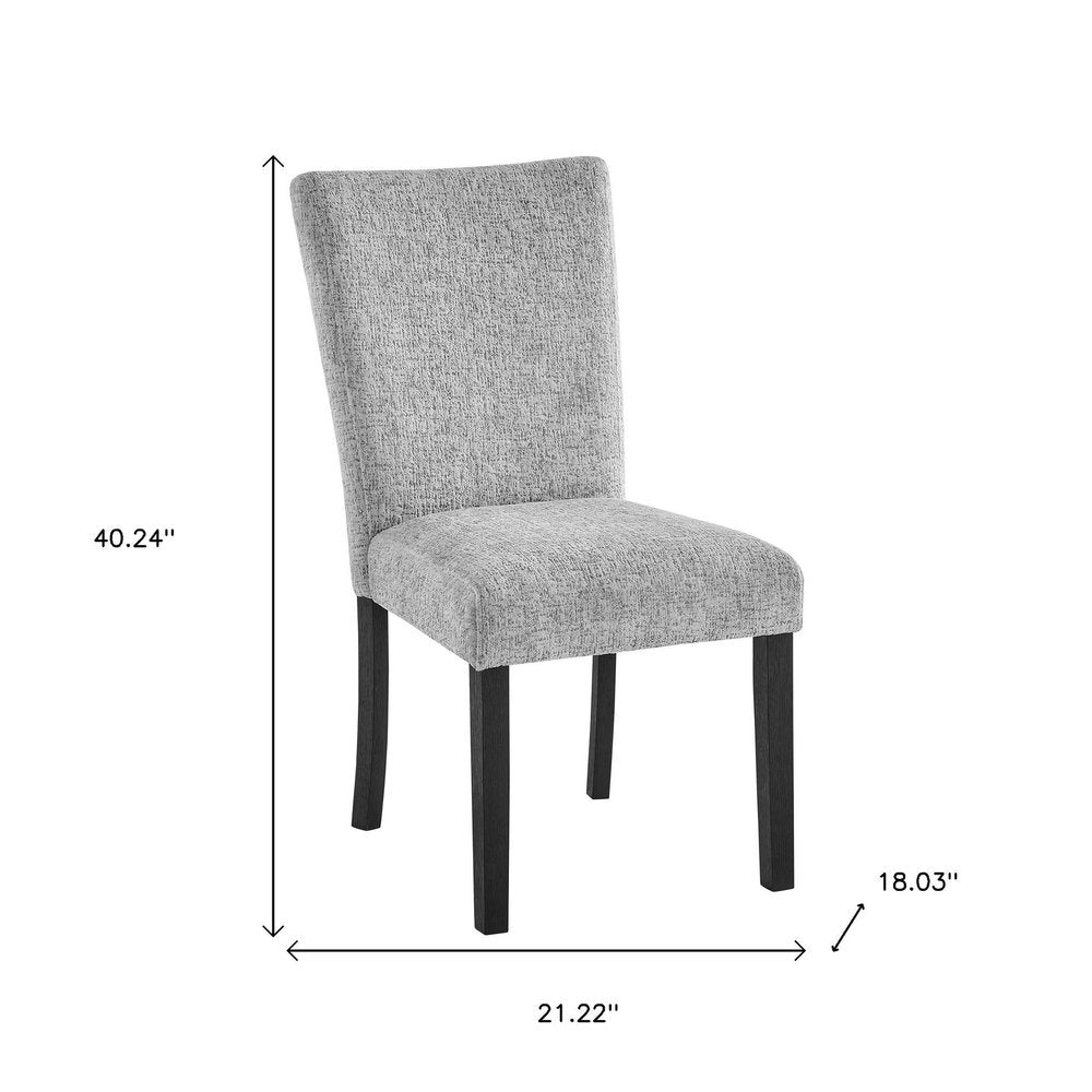 Set of Two Light Gray and Black Upholstered Fabric And Wood Dining Side Chairs HomeRoots
