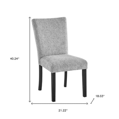 Set of Two Light Gray and Black Upholstered Fabric And Wood Dining Side Chairs HomeRoots