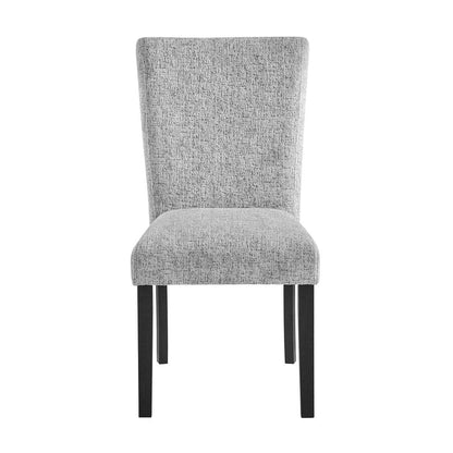 Set of Two Light Gray and Black Upholstered Fabric And Wood Dining Side Chairs HomeRoots