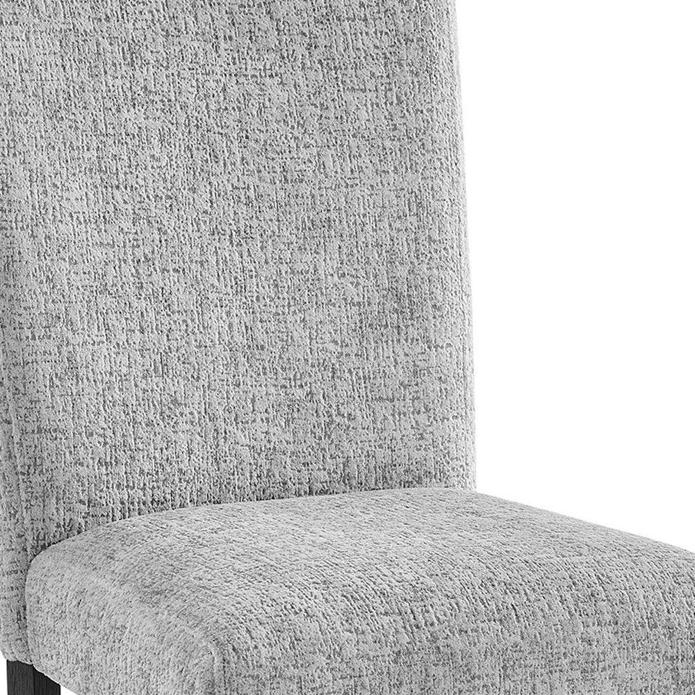 Set of Two Light Gray and Black Upholstered Fabric And Wood Dining Side Chairs HomeRoots