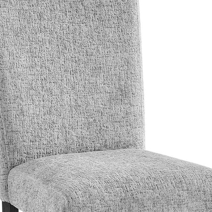 Set of Two Light Gray and Black Upholstered Fabric And Wood Dining Side Chairs HomeRoots