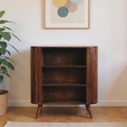 39" Chestnut Solid Wood Three Tier Bookcase HomeRoots