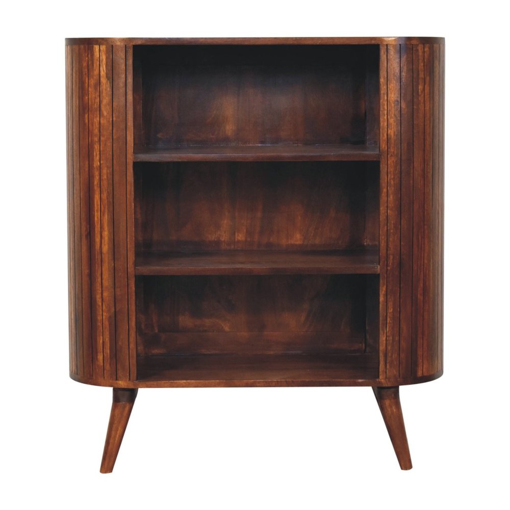 39" Chestnut Solid Wood Three Tier Bookcase HomeRoots